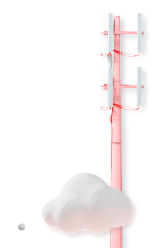 torre de telefonía móvil detrás de una nube